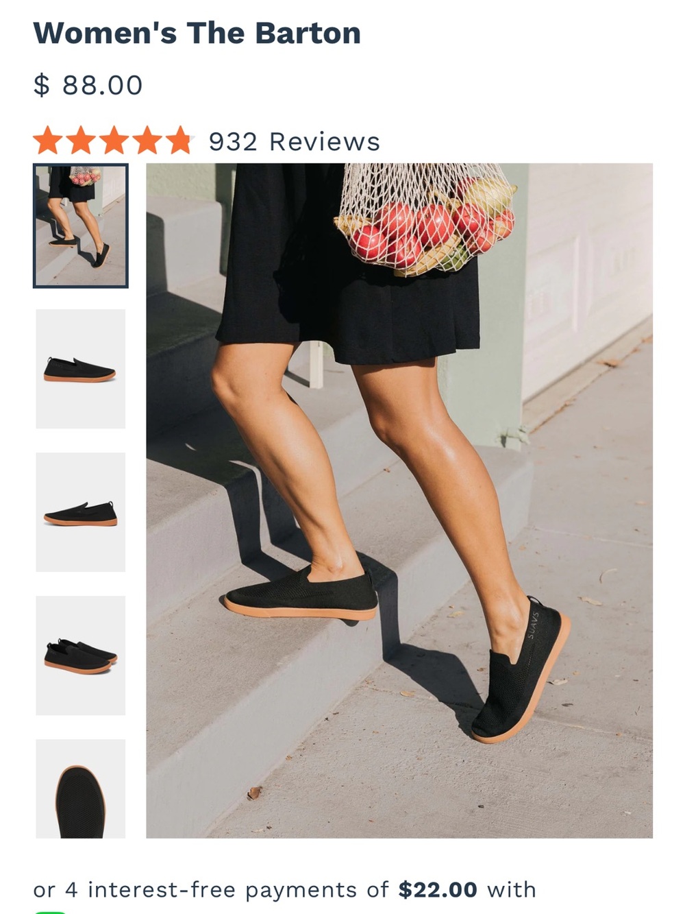 Suavs The Barton Slip-On in Black with Tan Sole